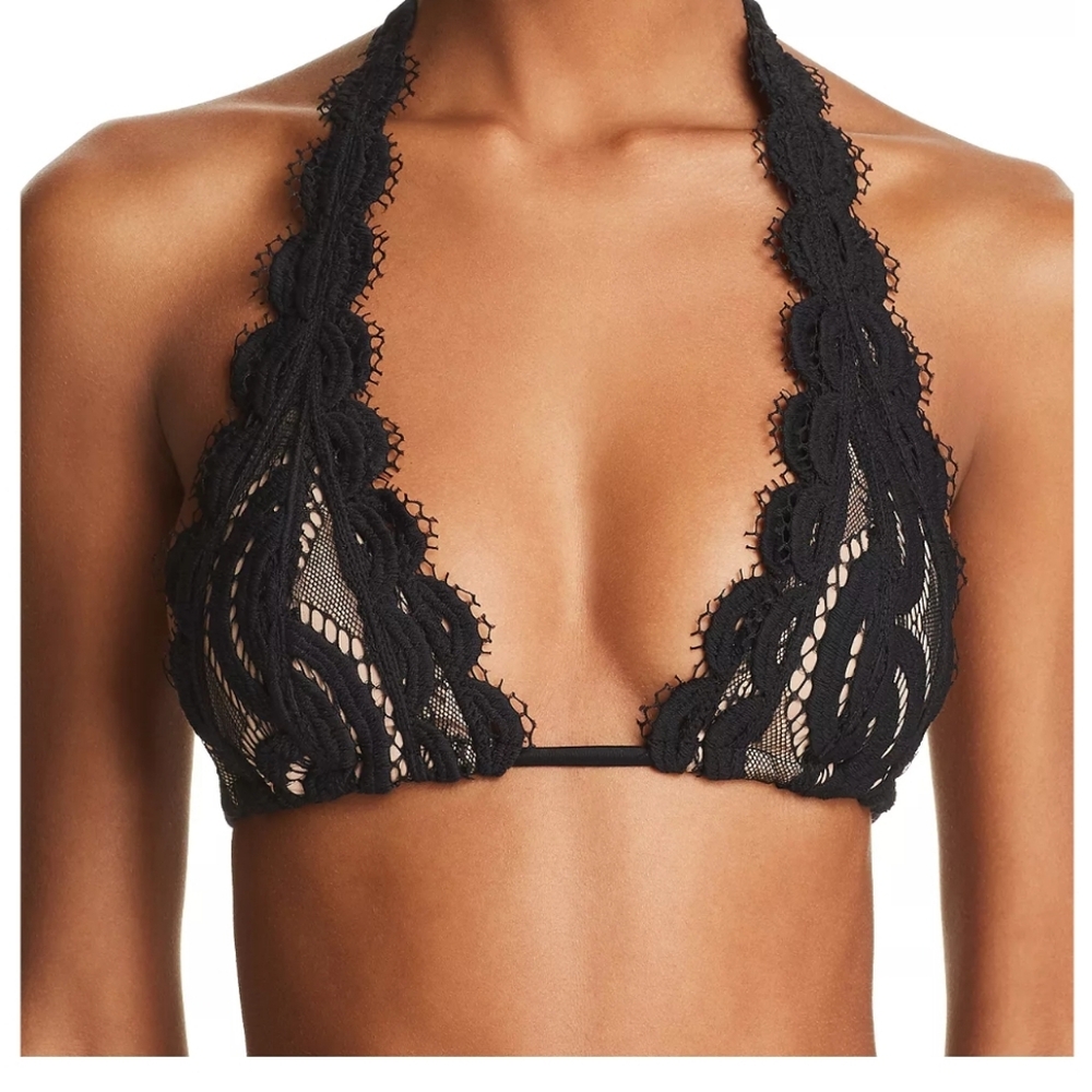 PilyQ Midnight lace bikini. Size Large